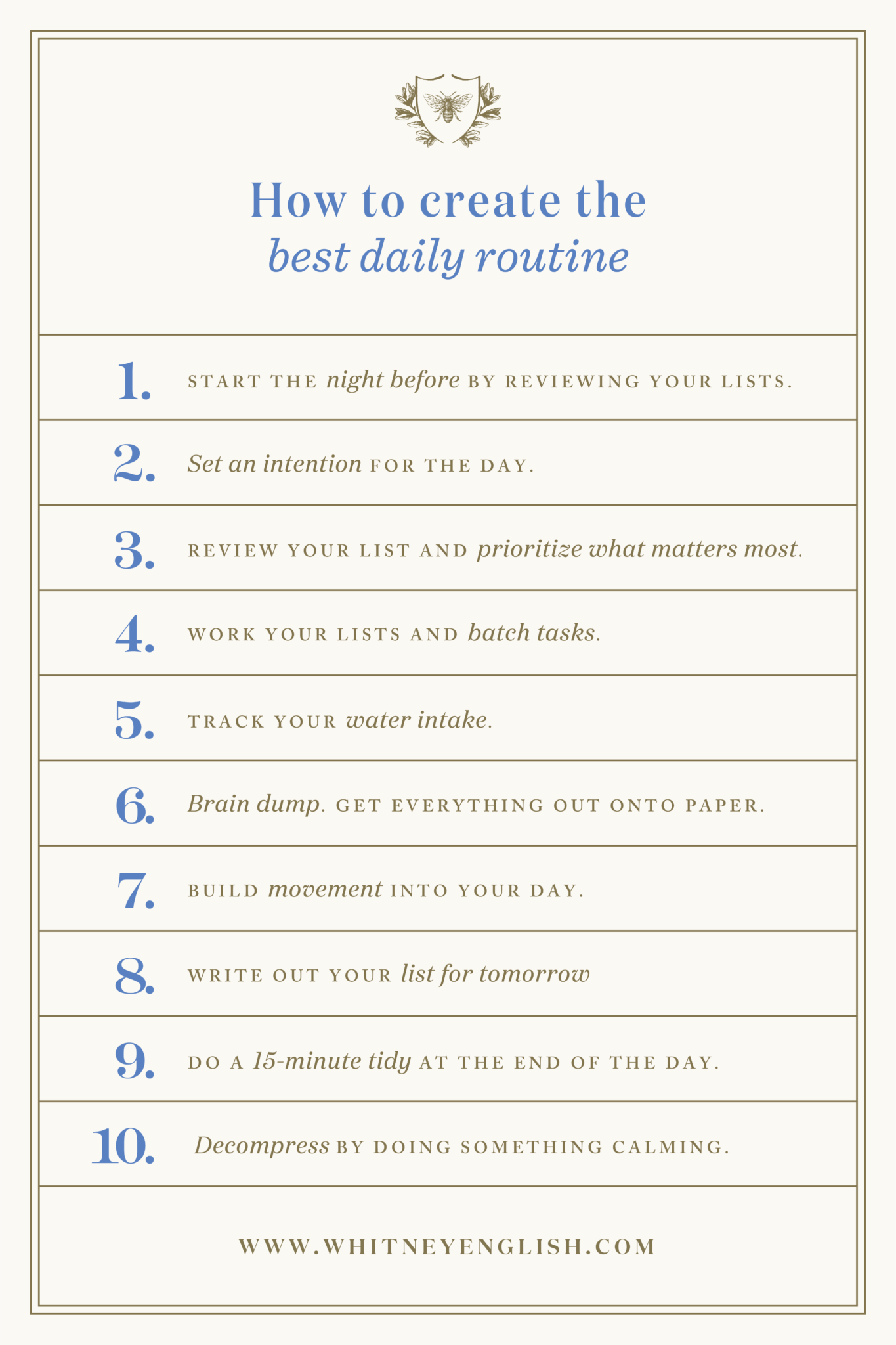 create a daily schedule